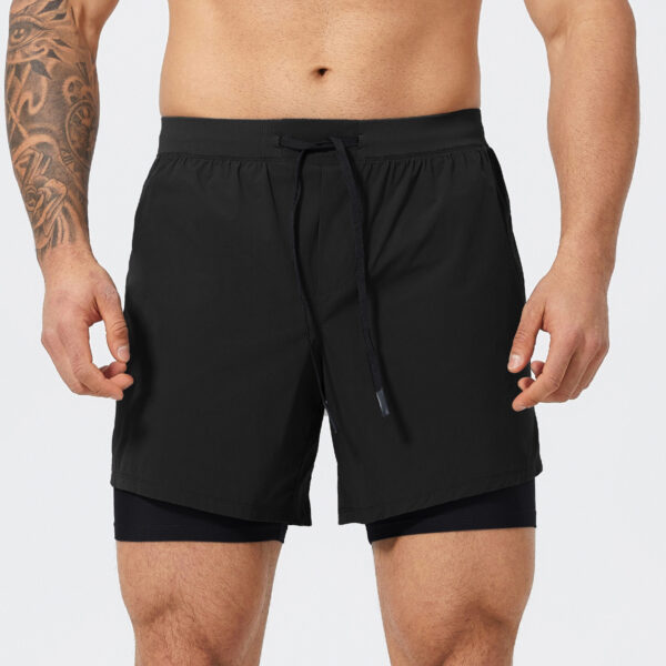Athletic Double-Layer Running Shorts Manufacturers 丨Sportswear Open Pocket Shorts factory - Image 3