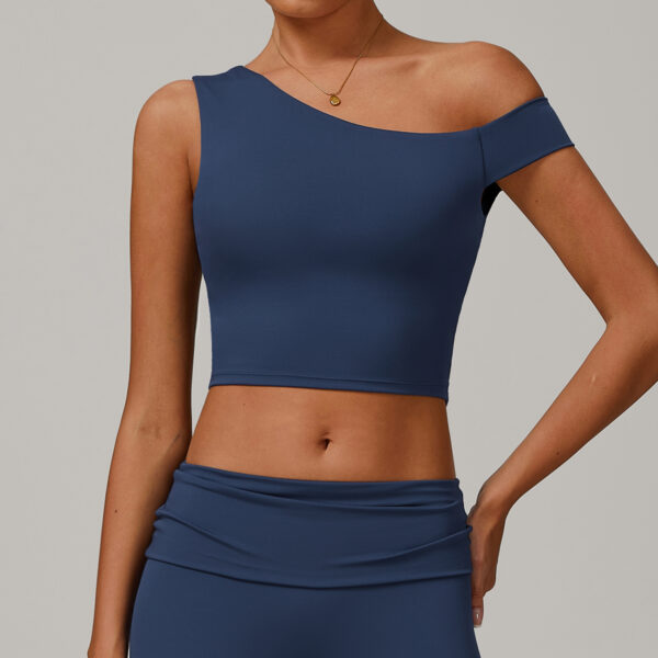 Comfort Asymmetric Tank Tops Manufacturer | Custom Quick Dry Running Fitness Sports Top factory - Image 3
