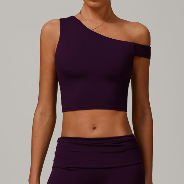 Comfort Asymmetric Tank Tops Manufacturer | Custom Quick Dry Running Fitness Sports Top factory - Image 5