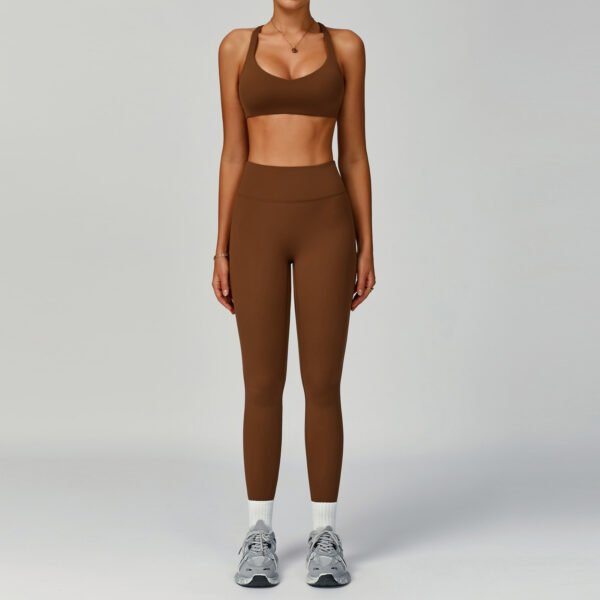 Custom Eco-friendly Recycled Sportswear Plus Size Suit Cross Back 2 Pcs Yoga Set for Fat Woman - Image 3