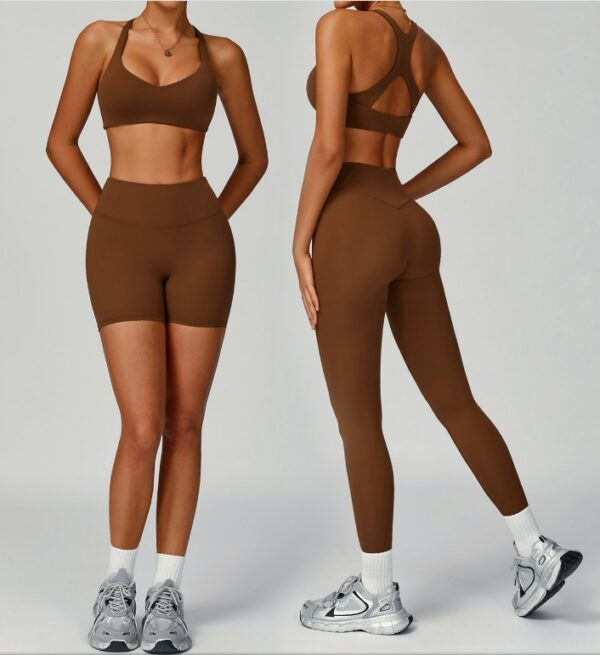 Custom Eco-friendly Recycled Sportswear Plus Size Suit Cross Back 2 Pcs Yoga Set for Fat Woman