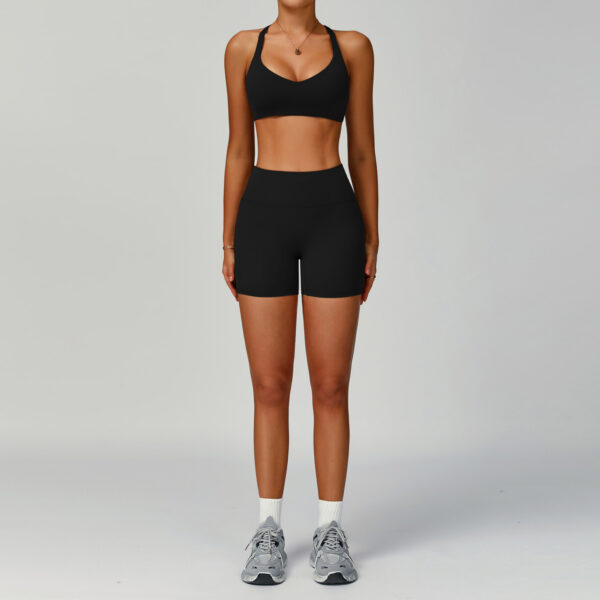 Custom Eco-friendly Recycled Sportswear Plus Size Suit Cross Back 2 Pcs Yoga Set for Fat Woman - Image 4