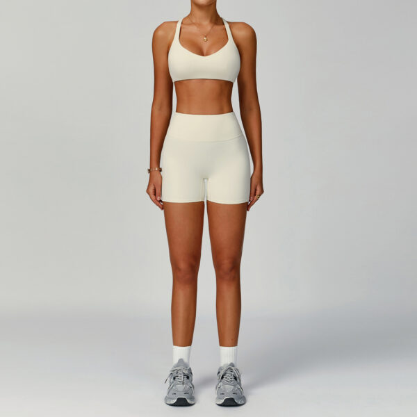 Custom Eco-friendly Recycled Sportswear Plus Size Suit Cross Back 2 Pcs Yoga Set for Fat Woman - Image 8