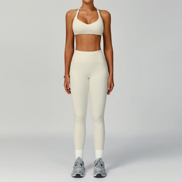 Custom Eco-friendly Recycled Sportswear Plus Size Suit Cross Back 2 Pcs Yoga Set for Fat Woman - Image 9