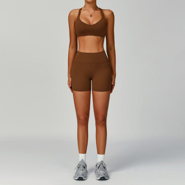 Custom Eco-friendly Recycled Sportswear Plus Size Suit Cross Back 2 Pcs Yoga Set for Fat Woman - Image 2