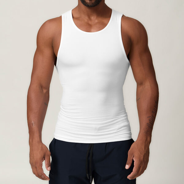 Custom Men Gym Ribbed Tank Top Manufacturers丨 Running Compression Athletic Stringer factory - Image 2