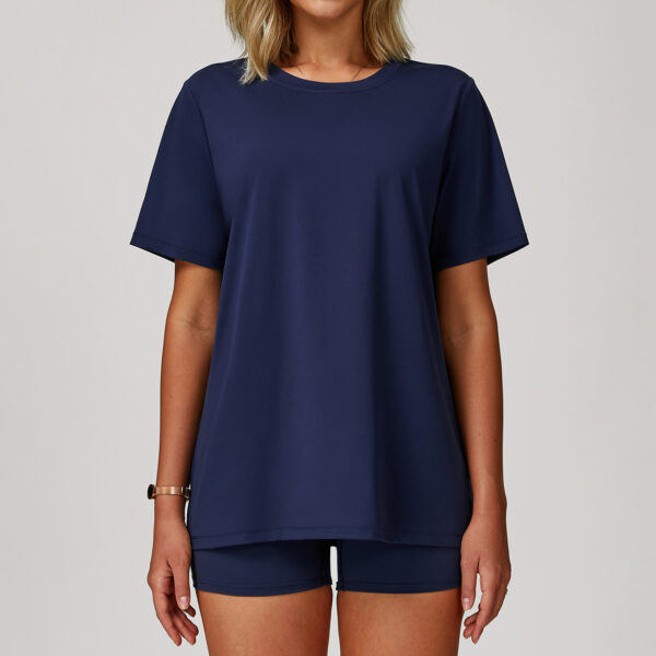 Loose Short Yoga Top Wear Manufacturer | Fitness Short Sleeve Yoga Blouse Shirts Sports Top - Image 4