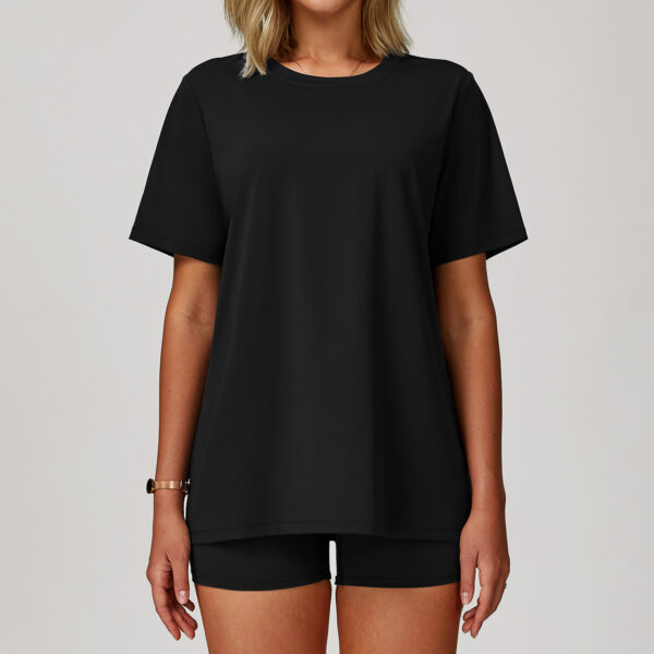 Loose Short Yoga Top Wear Manufacturer | Fitness Short Sleeve Yoga Blouse Shirts Sports Top - Image 3
