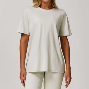 Loose Short Yoga Top Wear Manufacturer | Fitness Short Sleeve Yoga Blouse Shirts Sports Top