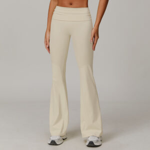 No Front Gym Bell-Bottom Pants Manufacturer | Dance fitness Stretchy Yoga Flare Pants suppliers