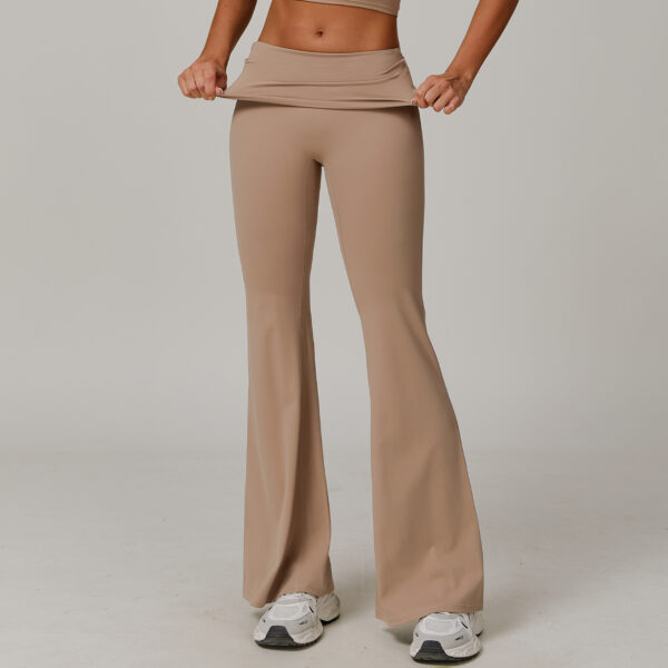 No Front Gym Bell-Bottom Pants Manufacturer | Dance fitness Stretchy Yoga Flare Pants suppliers - Image 3