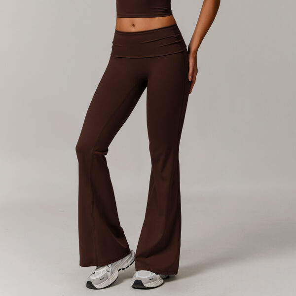 No Front Gym Bell-Bottom Pants Manufacturer | Dance fitness Stretchy Yoga Flare Pants suppliers - Image 4