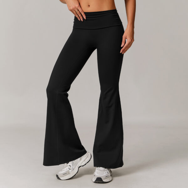 No Front Gym Bell-Bottom Pants Manufacturer | Dance fitness Stretchy Yoga Flare Pants suppliers - Image 5