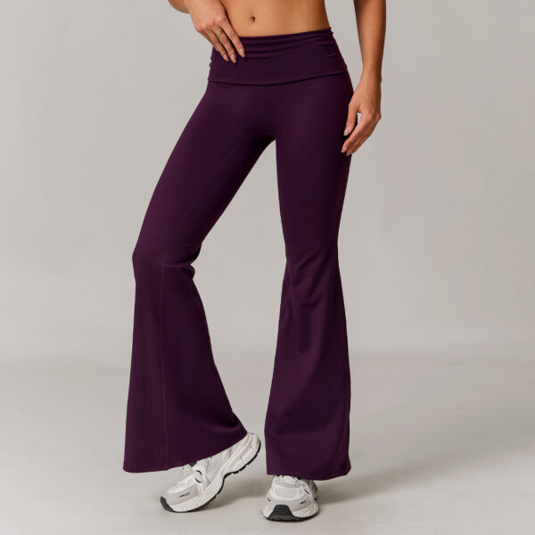 No Front Gym Bell-Bottom Pants Manufacturer | Dance fitness Stretchy Yoga Flare Pants suppliers - Image 6