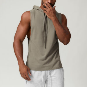 Custom Sleeveless Puff Printing Hoodie Manufacturer | Warm 100% Cotton Pullover hoodie manufacturer