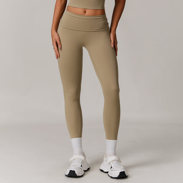 Wholesale Nylon Yoga Pants Manufacturer | Bonded High Rise Compressive Gym Leggings Factory - Image 6