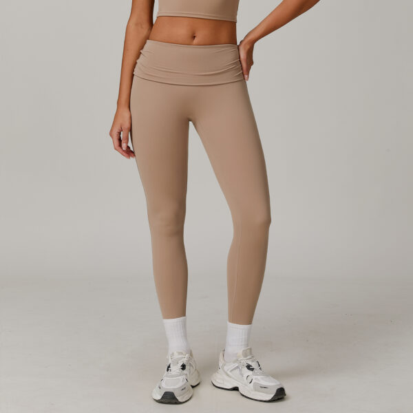 Wholesale Nylon Yoga Pants Manufacturer | Bonded High Rise Compressive Gym Leggings Factory - Image 2